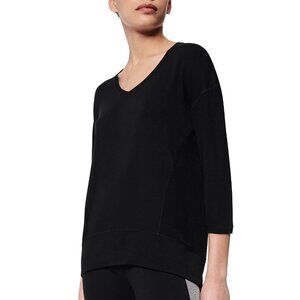 Marc New York Peaceful Yoga 3/4-Sleeve T-Shirt Womens black Size S MSRP $59
